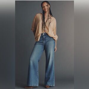 Good American Soft Tech Good Waist High-Rise Palazzo Jeans
